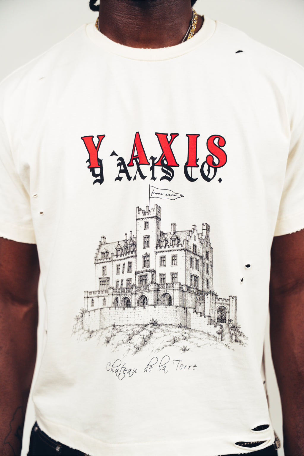 Y-Axis Distressed Château T-Shirt