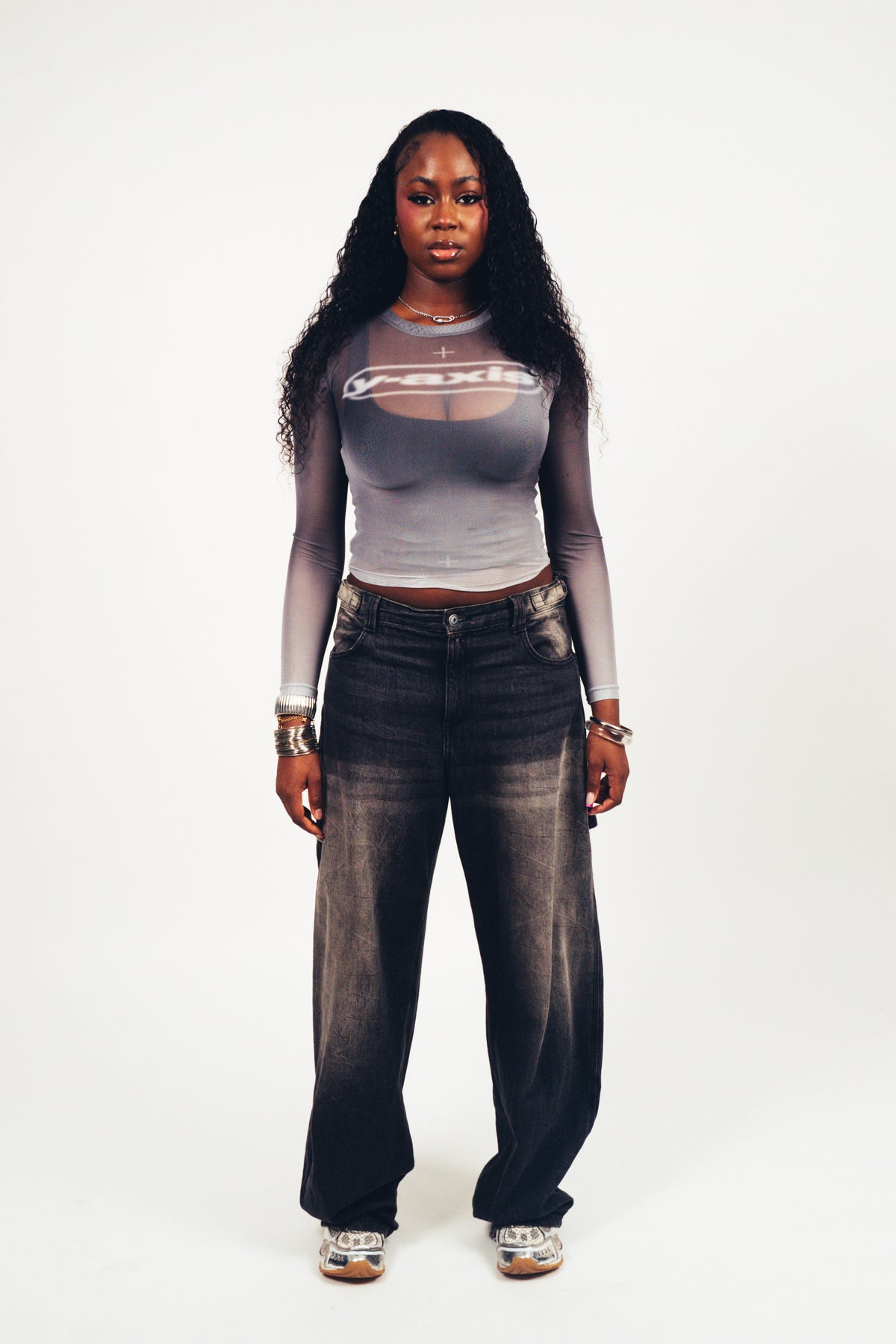 Y-Axis Women’s Mesh Top Smoke